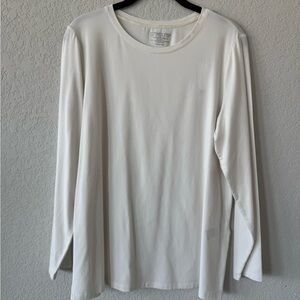 Chico's White Long Sleeve Relaxed Tee